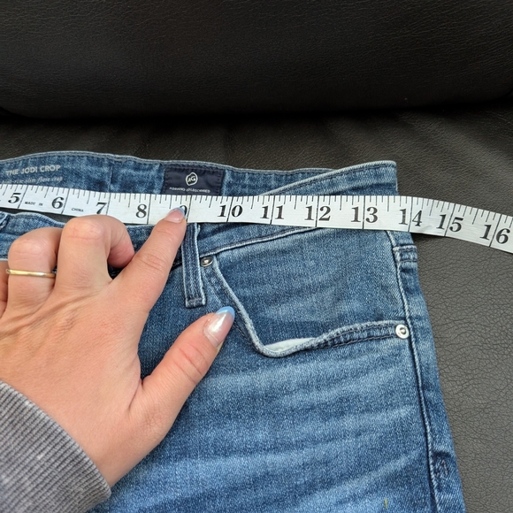 Ag Adriano Goldschmied The Jodi Crop High Rise Slim Flare Leg Frayed Hem 6/28 - Picture 3 of 7